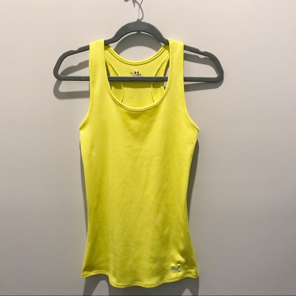 Women’s Yellow Under Armour Racerback Tank-Sz M - Picture 1 of 4